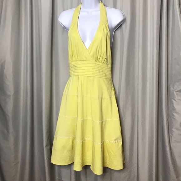 BCBGMaxAzria | Dresses | Bcbg Maxazaria Yellow Halter Dress Siz | Poshmark